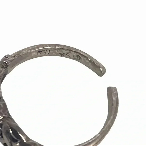 VICTORIAN GOTHIC INSPIRED MOODY TWISTED TRINITY DARK ACADEMIA TOE RING 925 XS - Picture 8 of 10